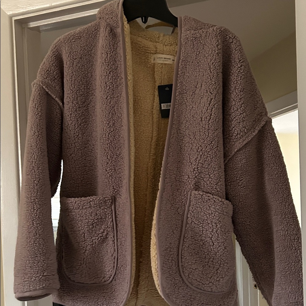 NWT Lucky Brand Reversible Sherpa jacket Size XS